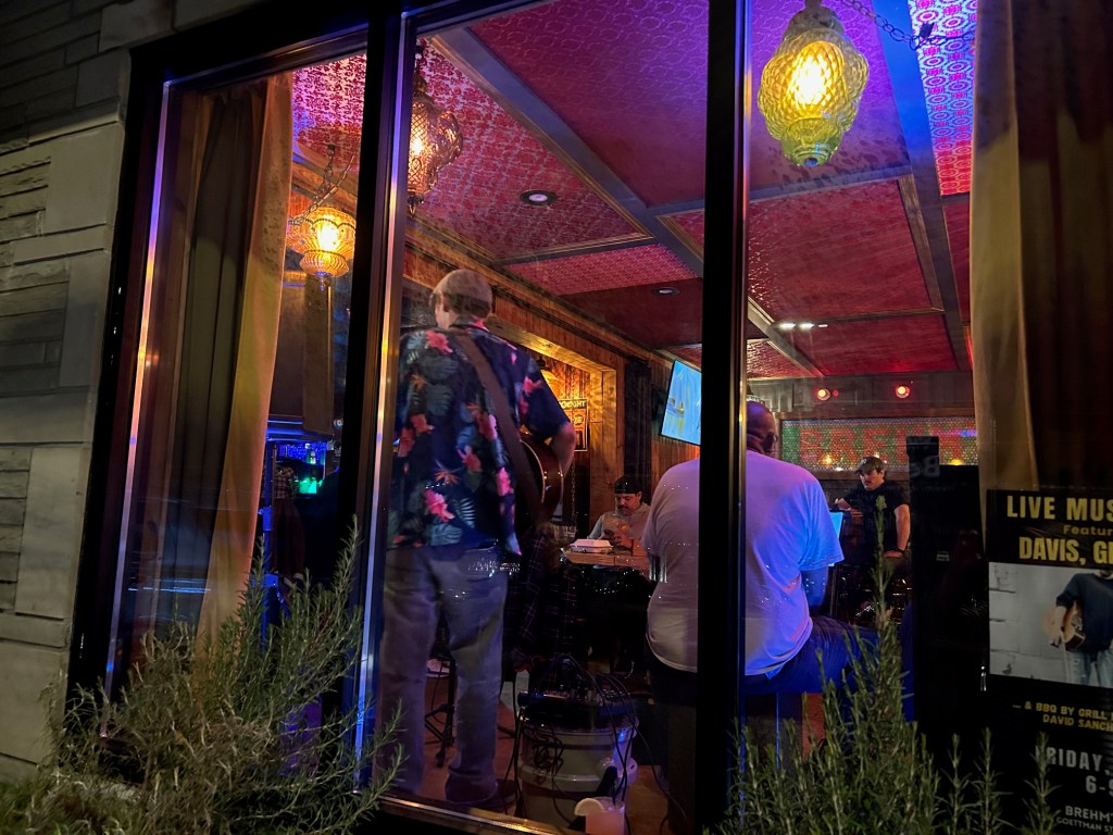 Live music being performed at Brehm's Return, a dive bar and restaurant in the Troy Hill neighborhood of Pittsburgh