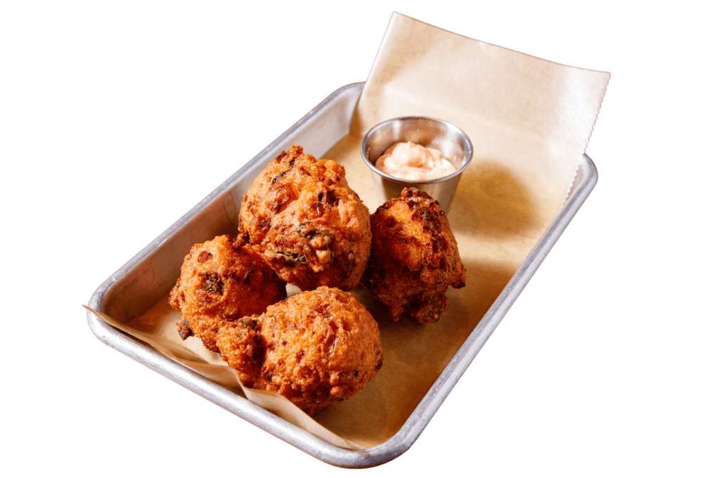 Jalapeno Cheddar Hushpuppies served at Brehm's Return, a neighborhood bar and grill in the Troy Hill neighborhood